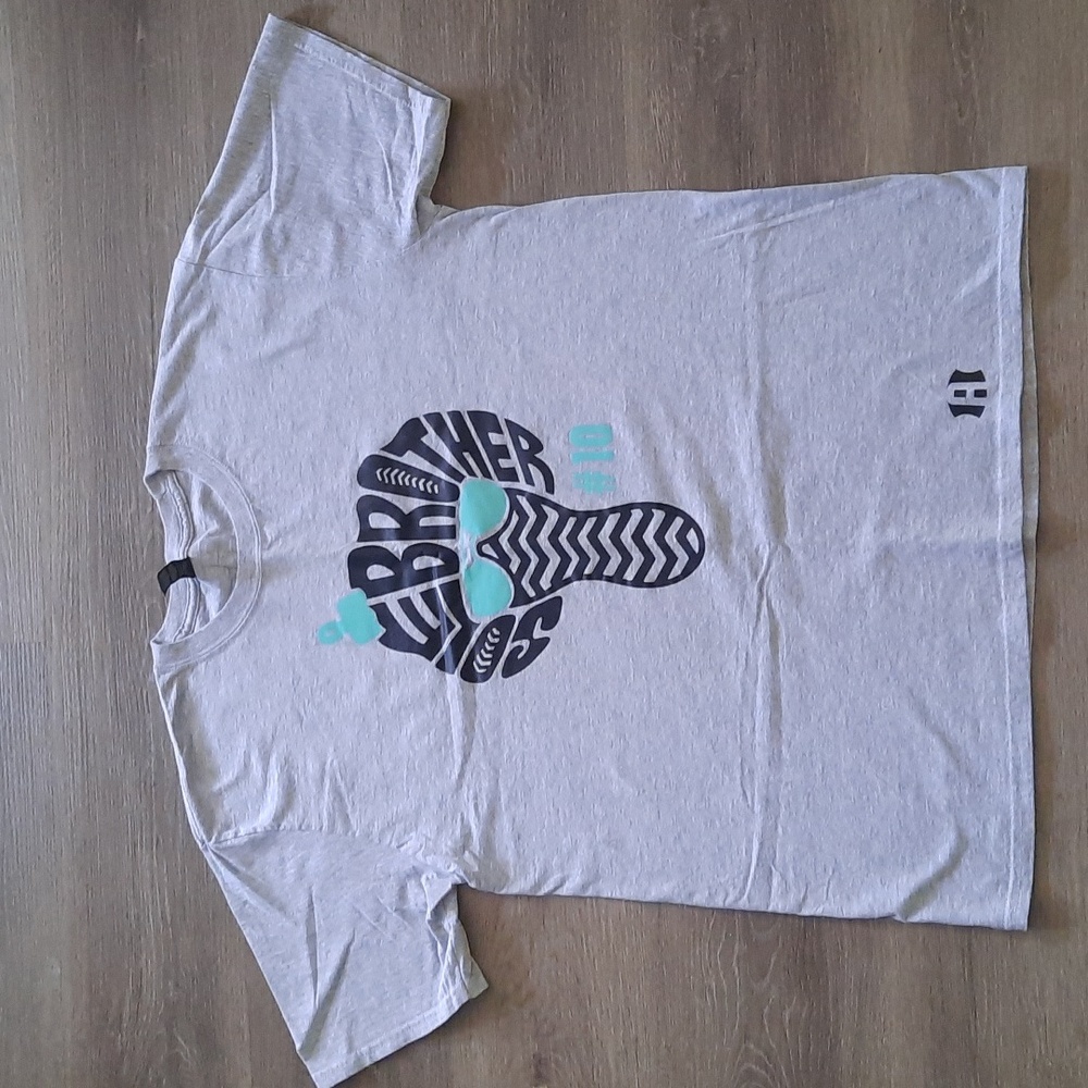 Men's "Sole Brother #10" Heather gray cotton blend t-shirt. sz - Large